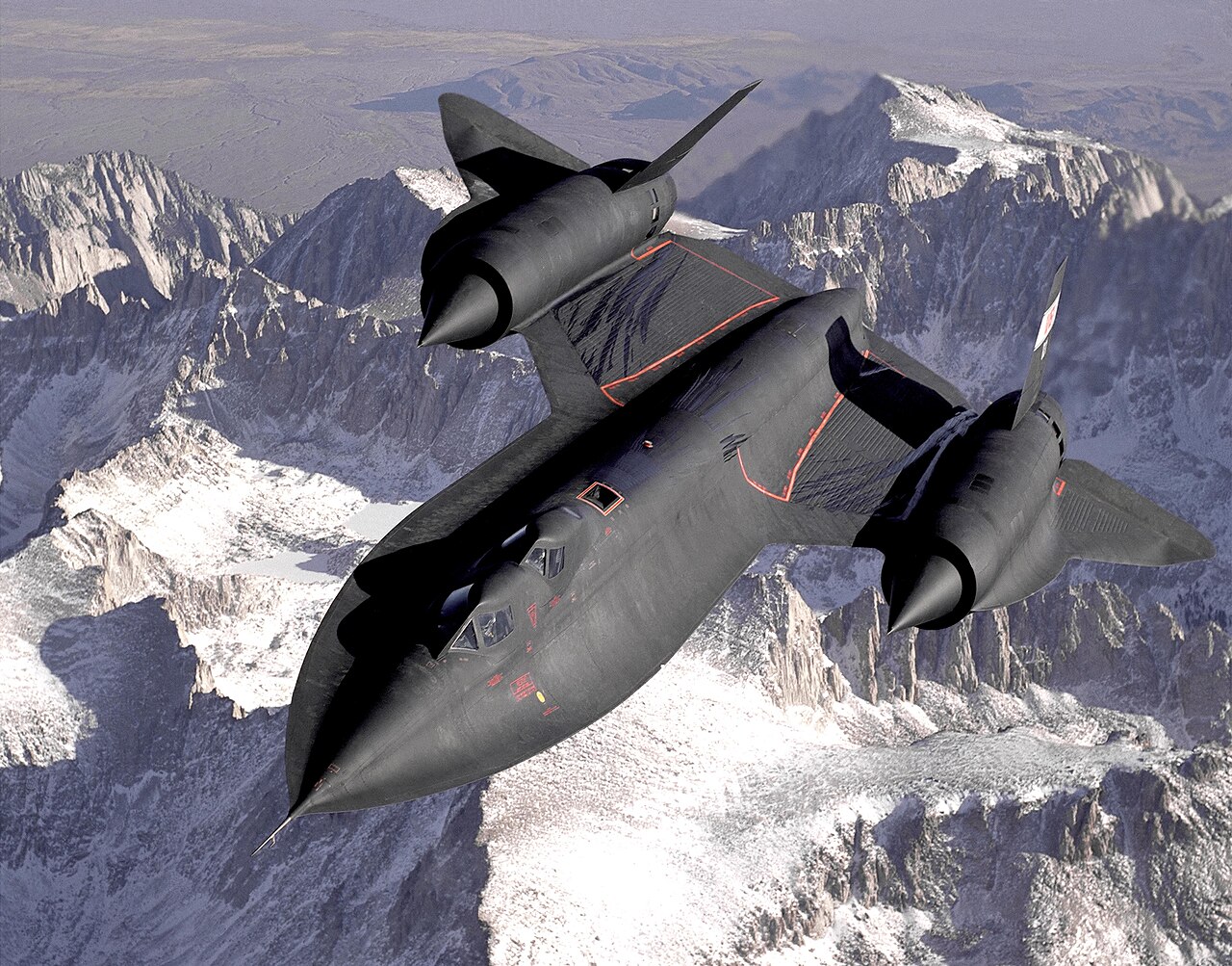 Photographie — SR-71B Blackbird de la NASA au-dessus de la Sierra Nevada