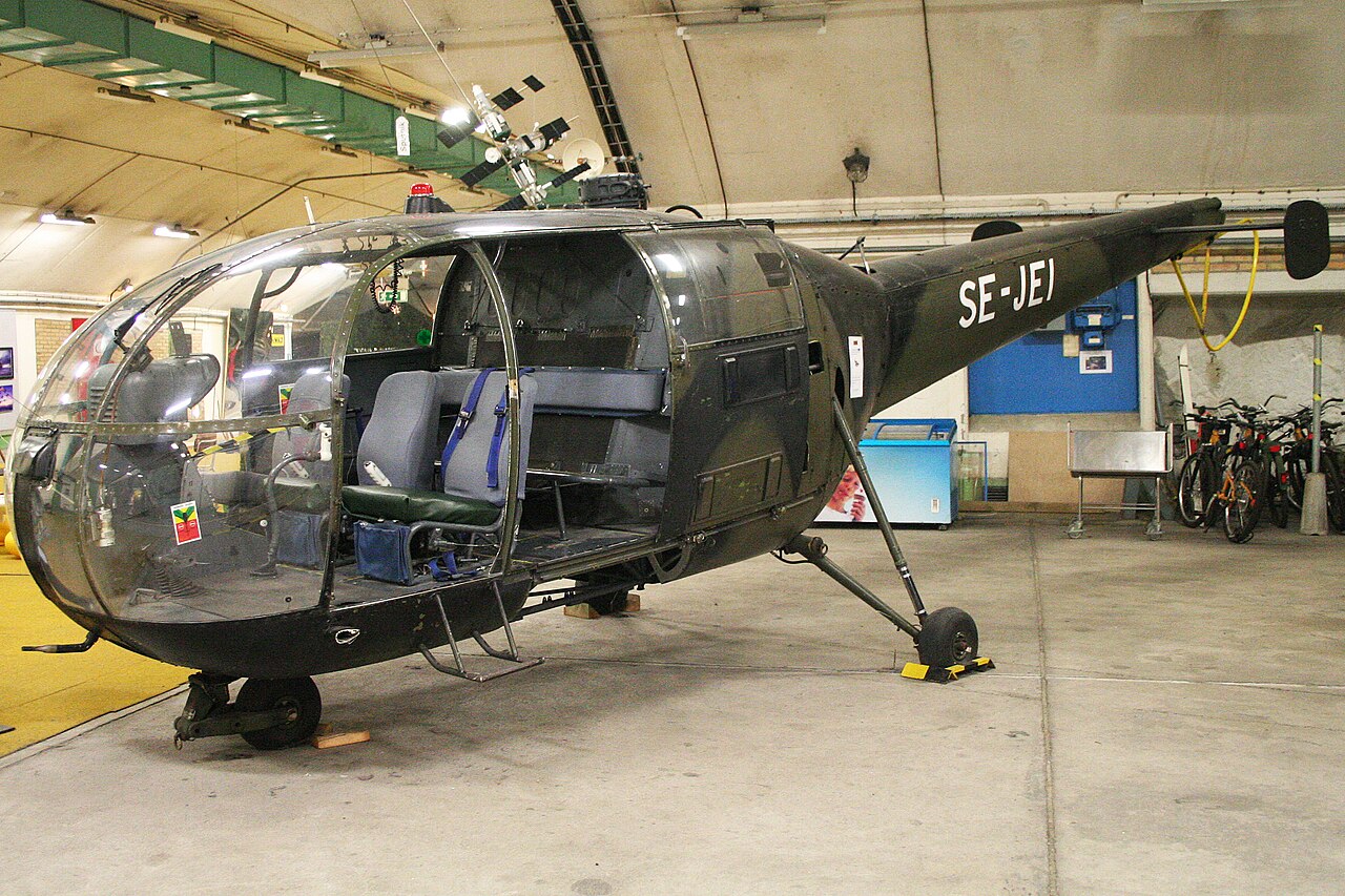 Photographie — Sud Aviation SE 3160 Alouette III exposée à l'Aeroseum de Göteborg